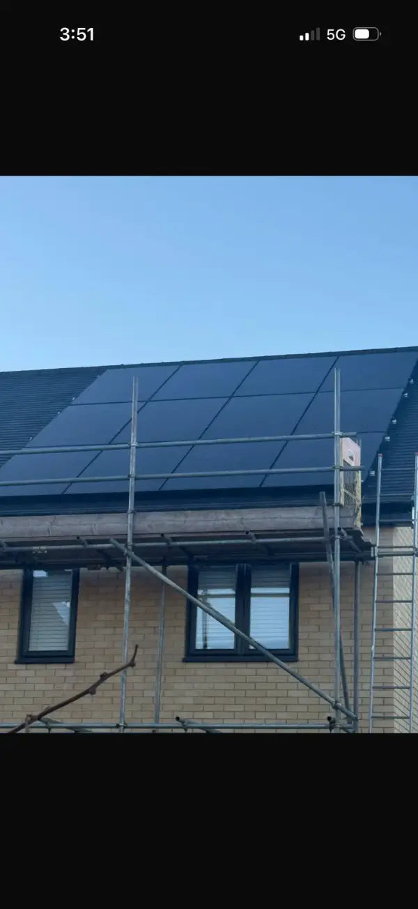 Panels on a new-build roof with scaffold