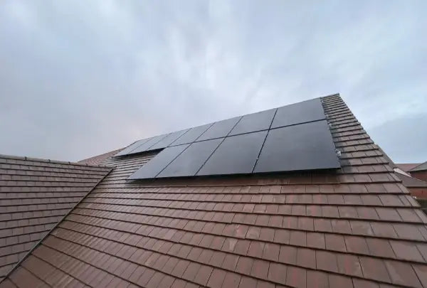 Solar panels on a tiled roof