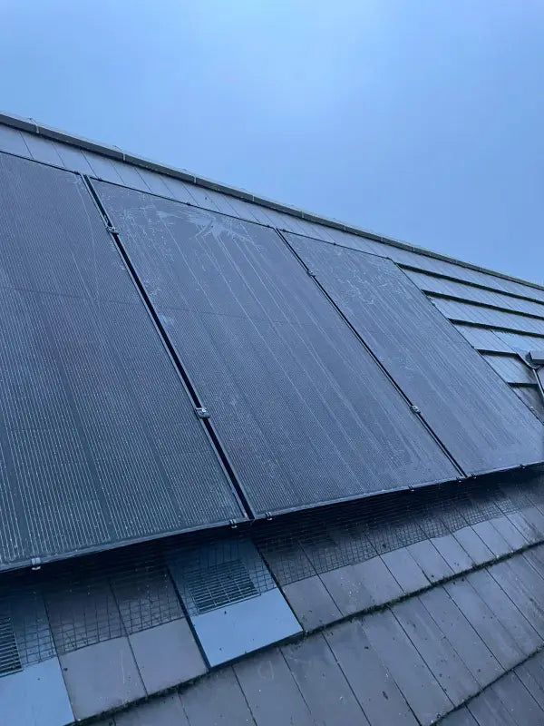 Close-up of all-black panels
